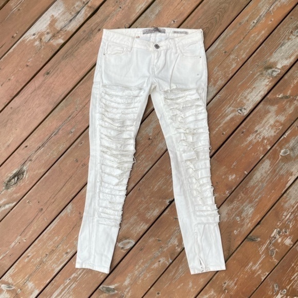 Guess Y2K Low Rise Distressed With Lace Peaks Boo - Picture 2 of 9